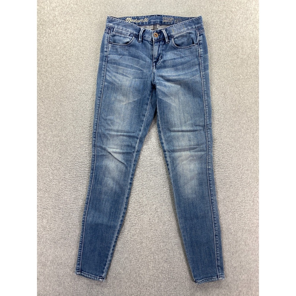 Madewell Women's Skinny Jeans Size 24 Mid Rise Blue Denim Ankle Faded (25x27)